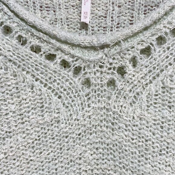 Free People Seashell‎ Openwork Crop Sweater, SIZE XS - Picture 6 of 7